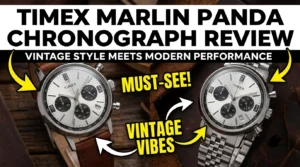 Timex Marlin Panda Chronograph stainless steel case and bracelet,