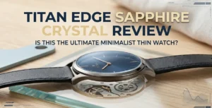Titan Edge Sapphire Crystal watch review showing ultra-thin design